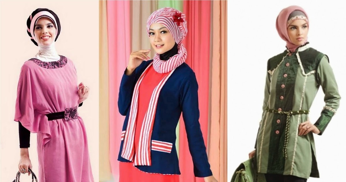 model pakaian formal wanita muslimah feminim modis terbaru