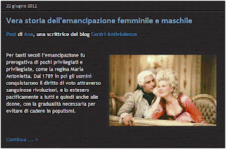 [vera storia dell'emancipazione femminile e maschile]