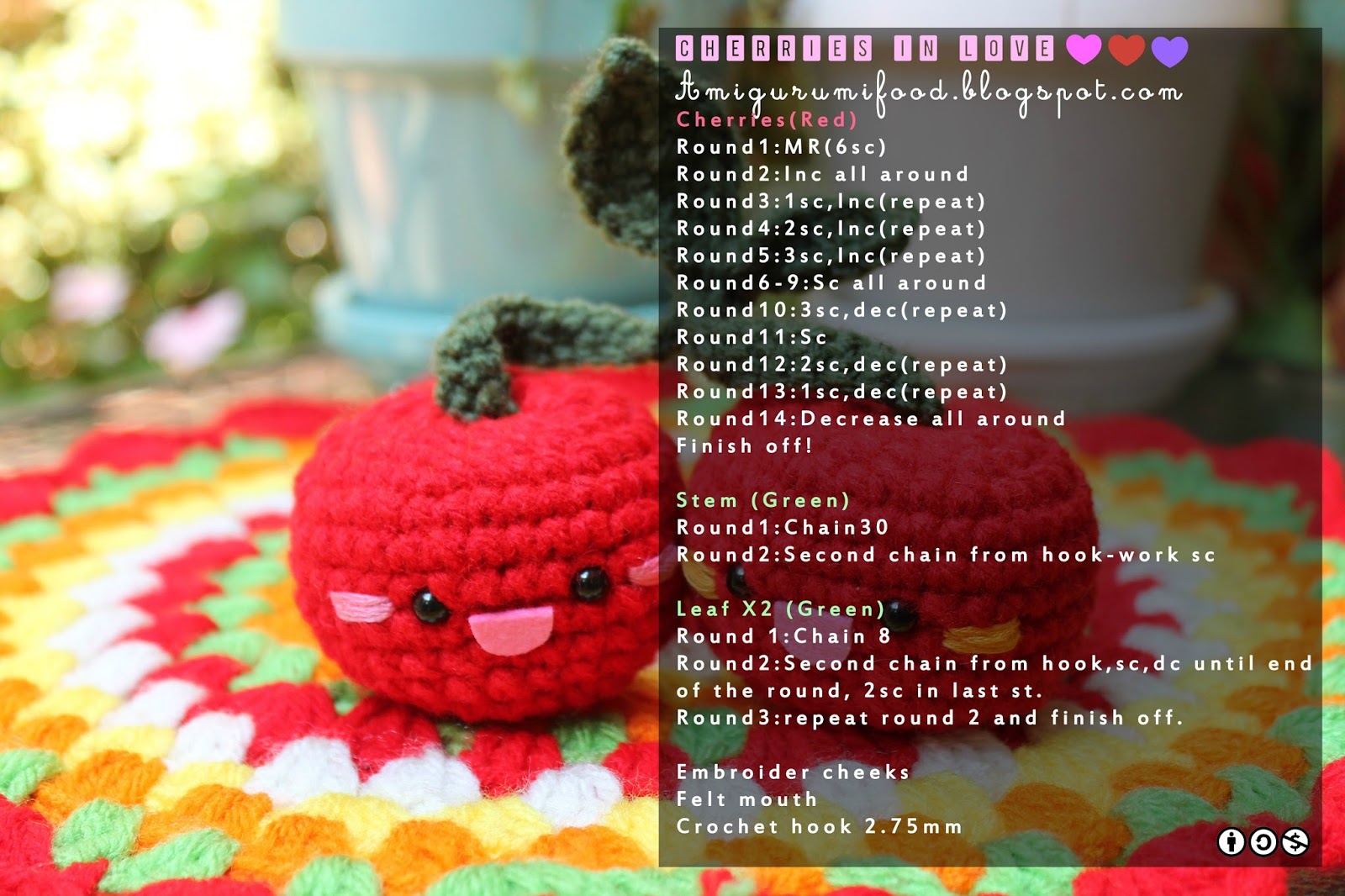 Amigurumi Food: Free Pattern Cherries Amigurumi!