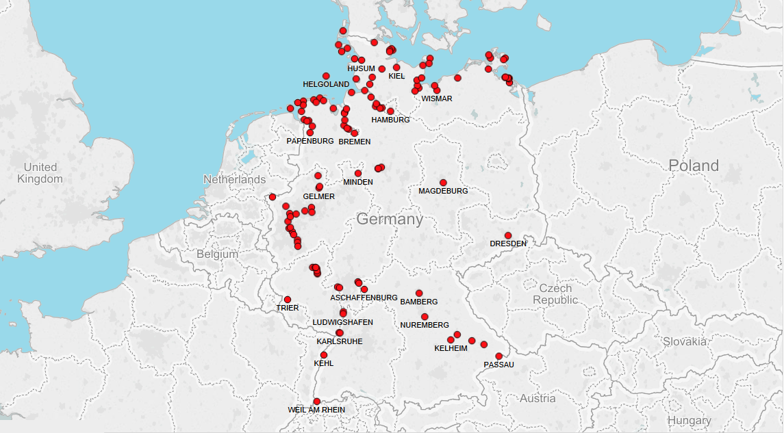 SEA PORTS in GERMANY Marine Vessel Traffic
