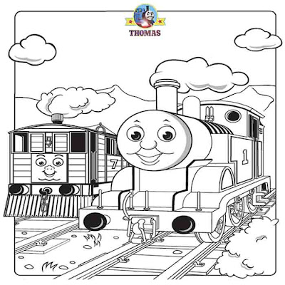 Print out pictures of Toby the tram engine Thomas the train and friends coloring pages for boys