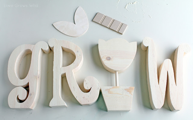 Wood Letters Decorated for Spring and a Wood Creations Giveaway | Love Grows Wild Blog Anniversary Celebration www.lovegrowswild.com #crafts #giveaway #bloganniversary