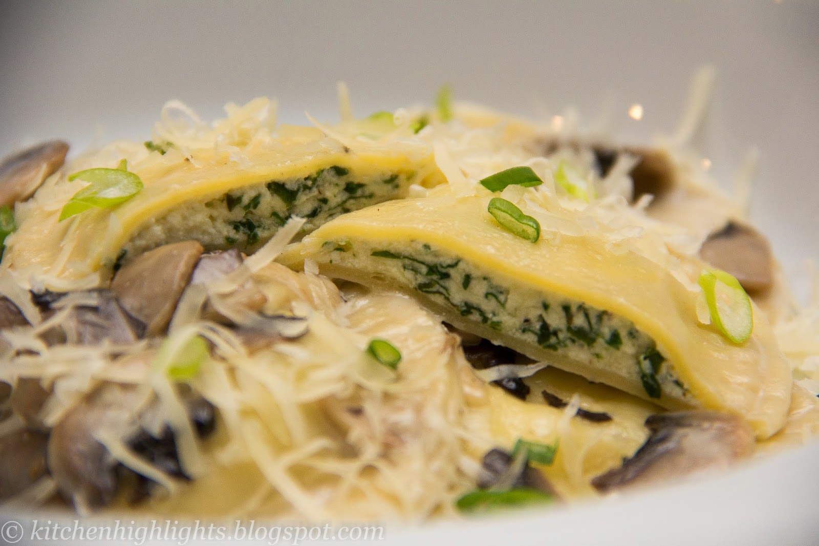 homemade spinach ravioli filling