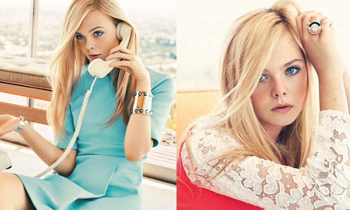 Elle Fanning em ensaio para a Teen Vogue DOCE COMO ELLE_Elle Fanning_Teen Vogue_Vestido azul_Crianças do cinema_astros mirins