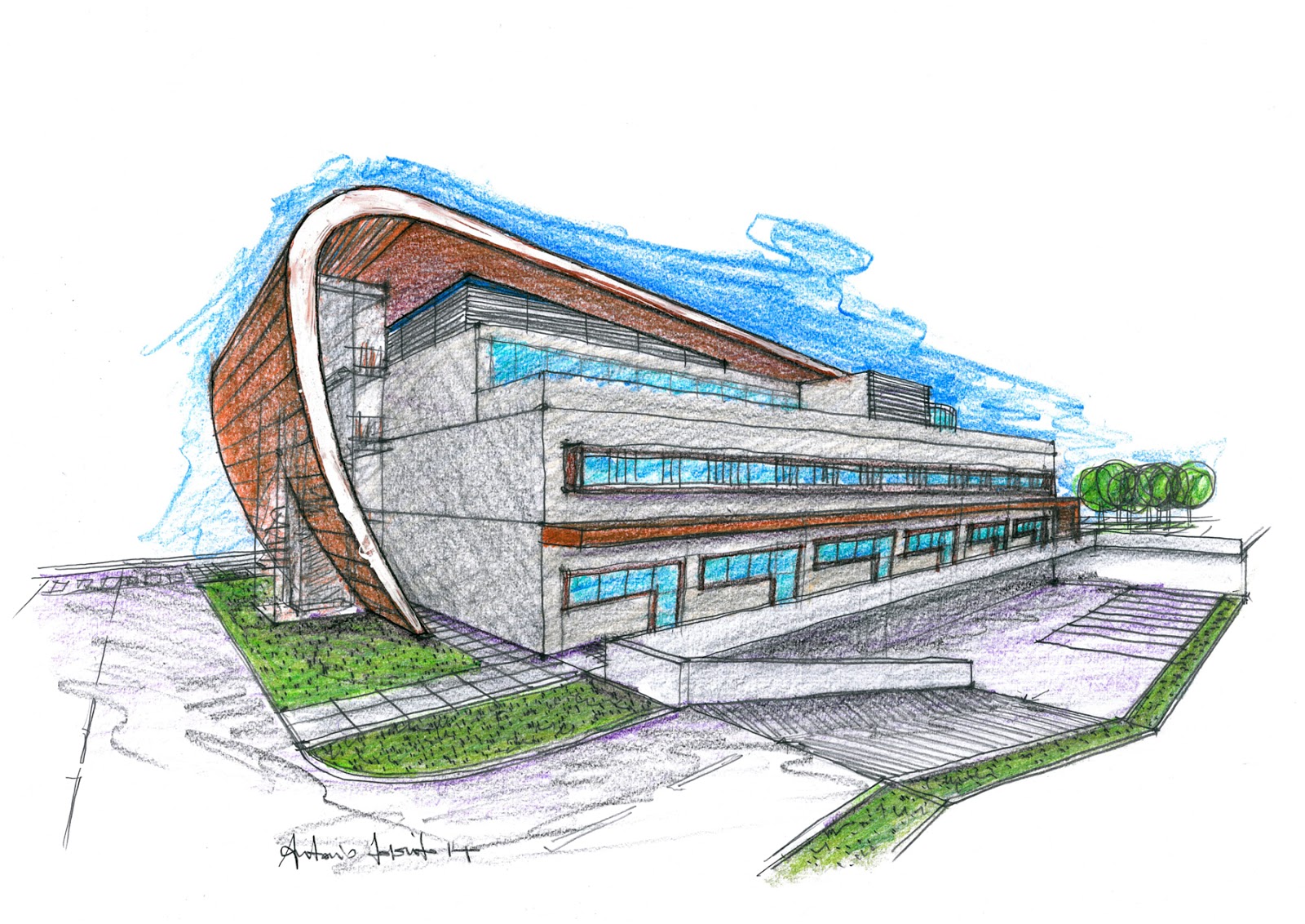 Vent'anni di disegni dell'arch. antonio saporito: novembre 2015 Architettura disegno Scala
