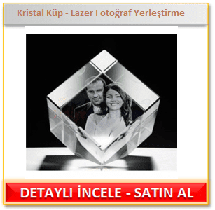 14 Şubat Sevgililer Günü Hediyeleri Kristal Küp Lazer Fotoğraf Yerleştirme