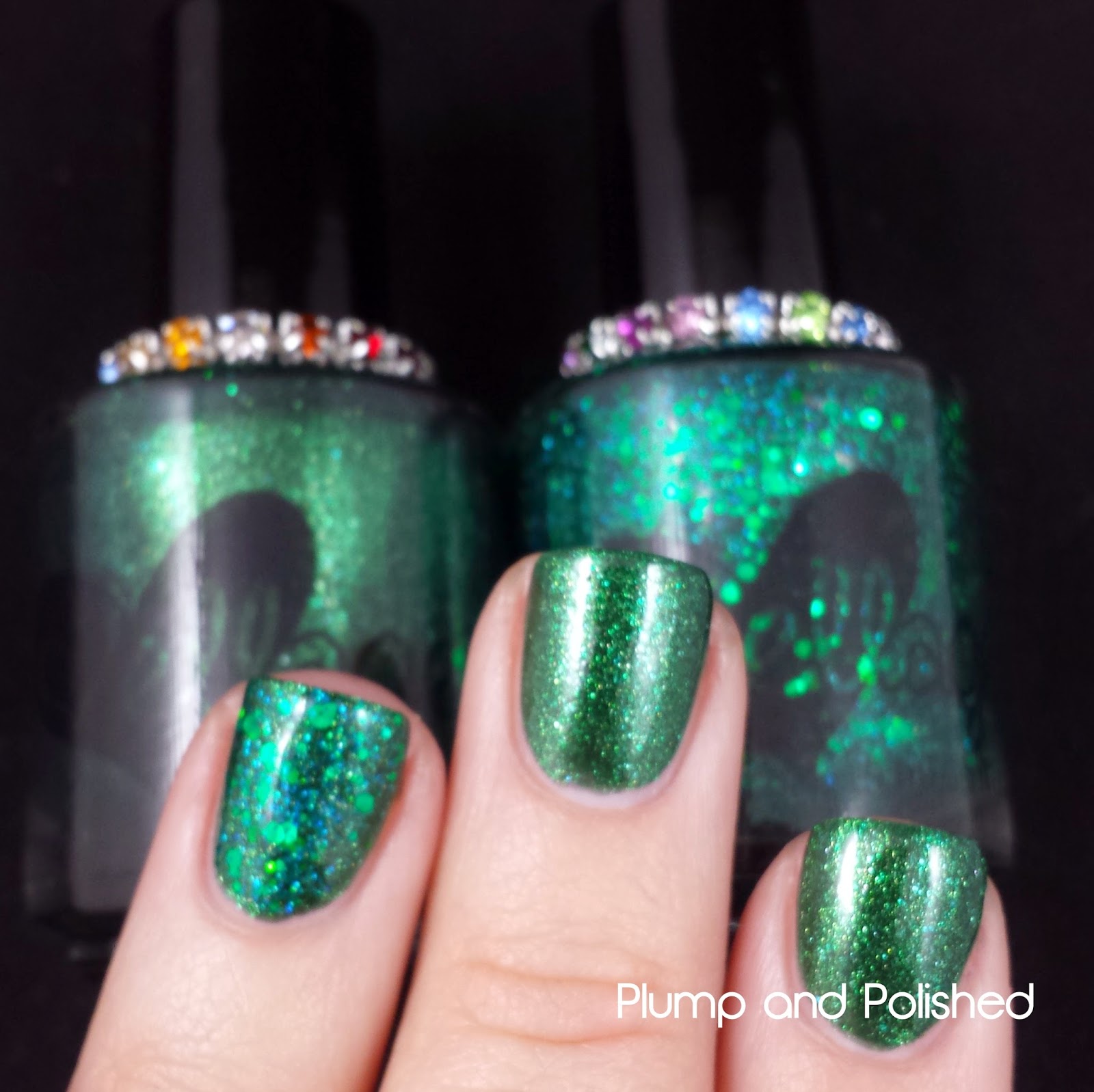 ellagee - Sparkling Gemstones: Glimmering Emerald and Crushed Emerald