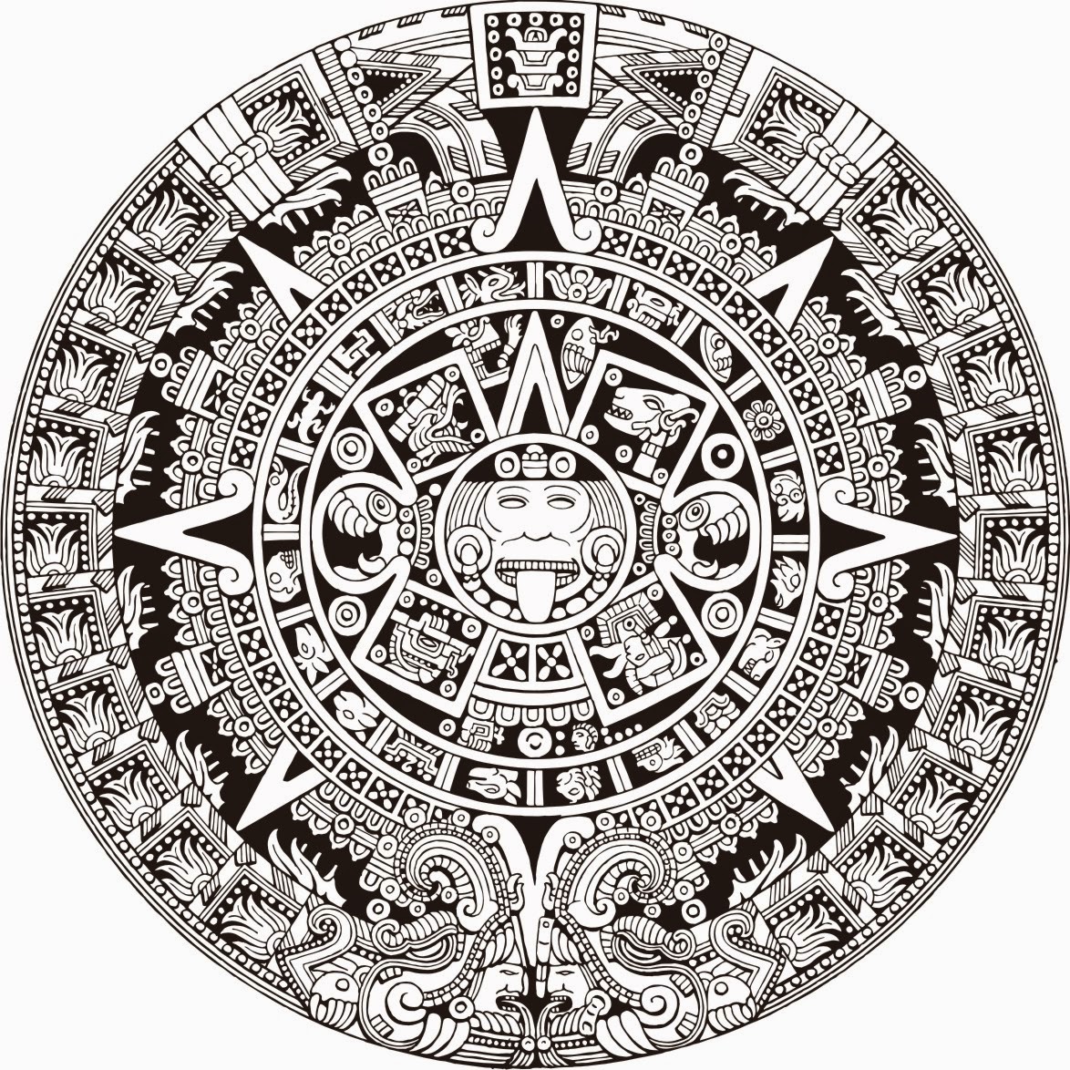 Aztec Calendar Drawing : El diseño precolombino Aztec Calendar Drawing : El diseño precolombino