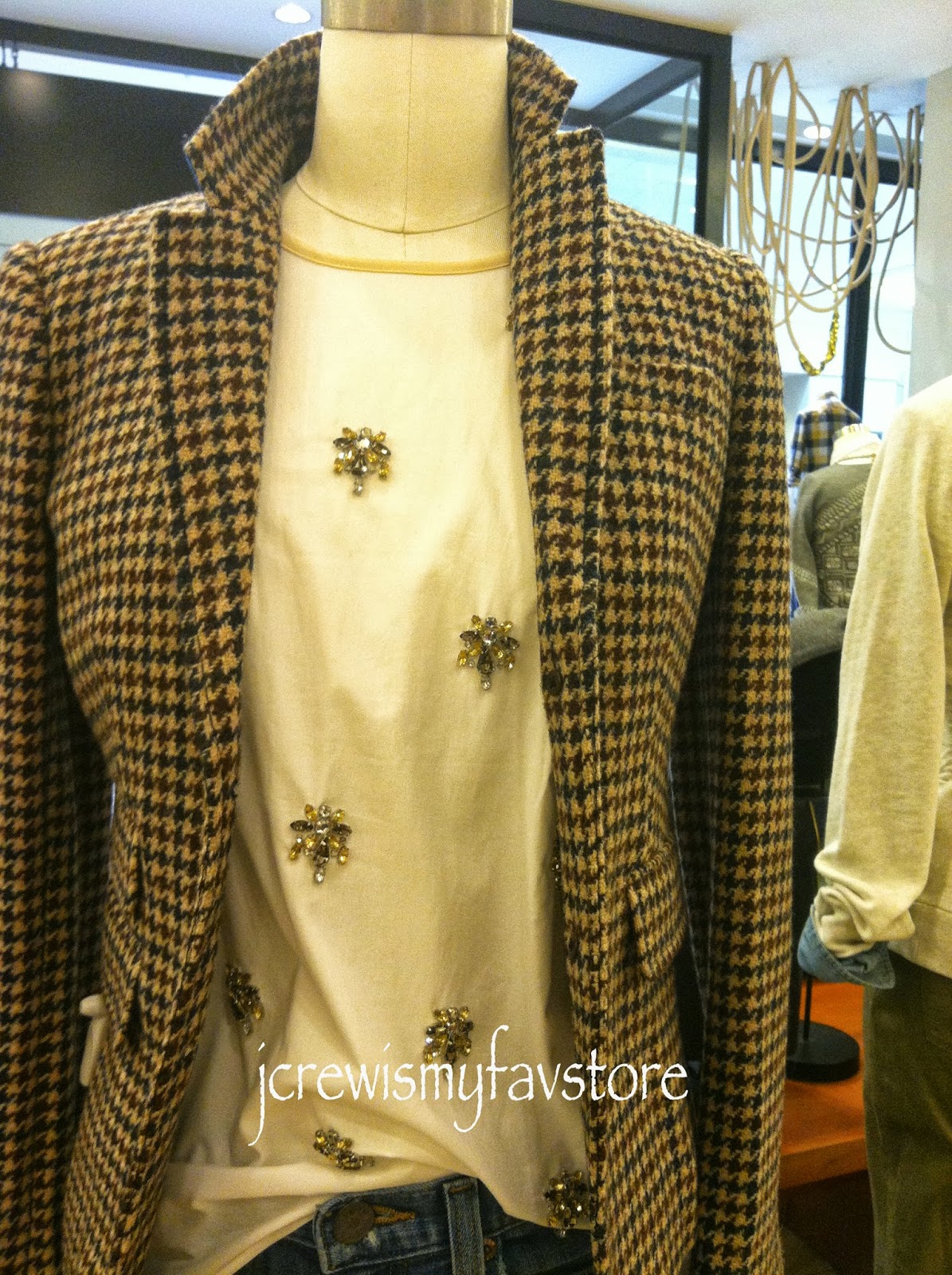 J. Crew Jeweled Chandelier Sweatshirt and Schoolboy Blazer in
