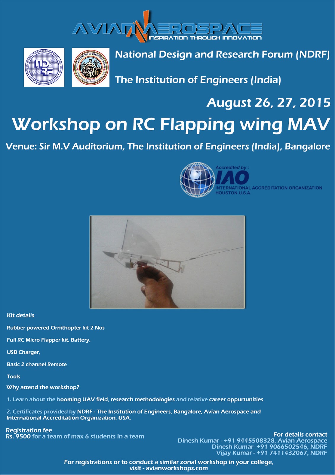 Two days workshop on RC Flapping wing Micro Aerial Vehicle