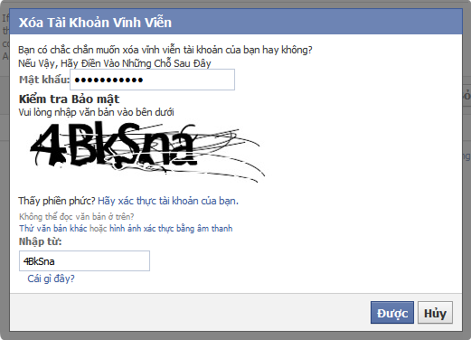 Xóa nick Facebook vĩnh viễn Xóa nick Facebook vĩnh viễn