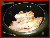 Selando a coxa de frango