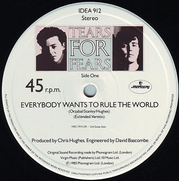 EL CLUB DE TOBI Everybody Wants To Rule The World. Tears For Fears.