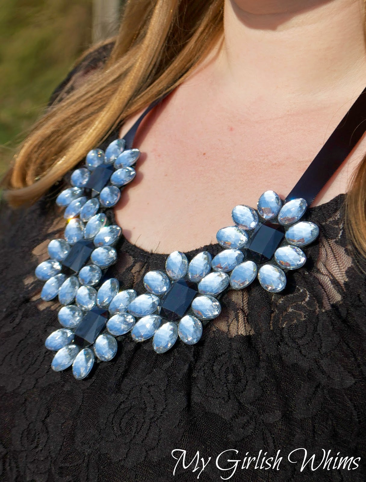 Easy DIY Rhinestone Necklace (No Jewelry Skills Required) My Girlish