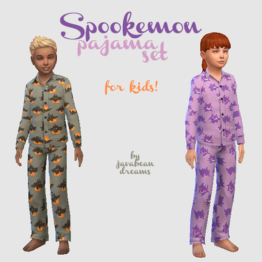 Sims 4 CC's The Best Pyjama Set for Kids by Javabean Dreams