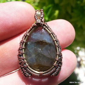 Wire Wrapped Copper and Brass Labradorite Pendant - ©2014 Tim Whetsel - TDWJewelry