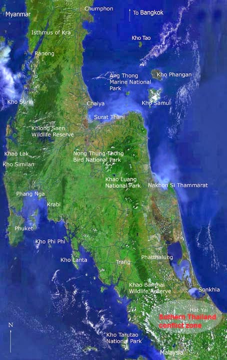 Map of south Thailand