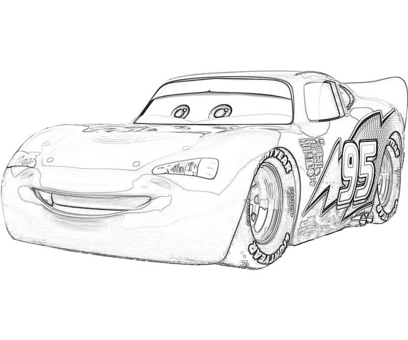 Printable Cars Lightning McQueen Red Coloring Pages title=
