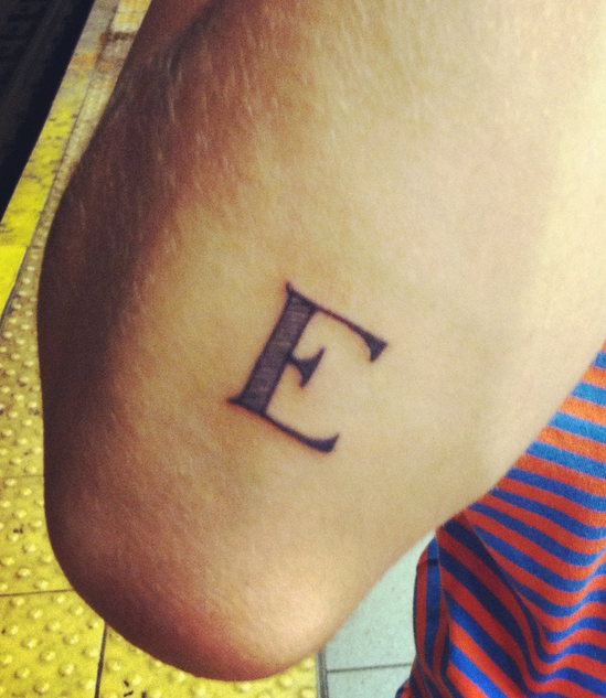 Tattoo Information Point Alphabet ' E ' Tattoo