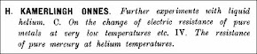 The resistance of pure mercury at helium temperatures