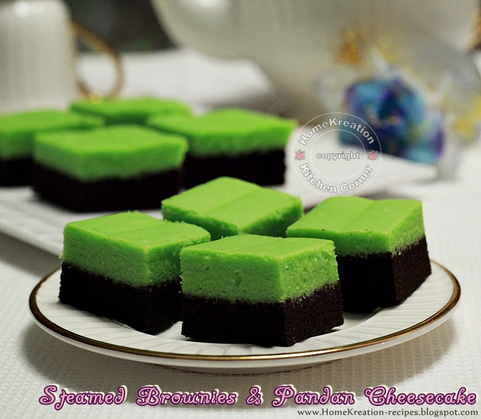 HomeKreation Kitchen Corner Steamed Brownies & Pandan Cheesecake