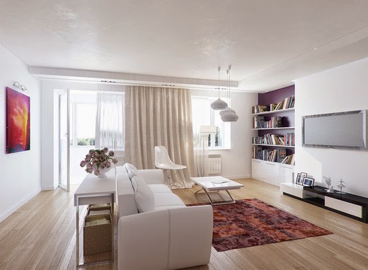 apartments on 160 square meters, living room