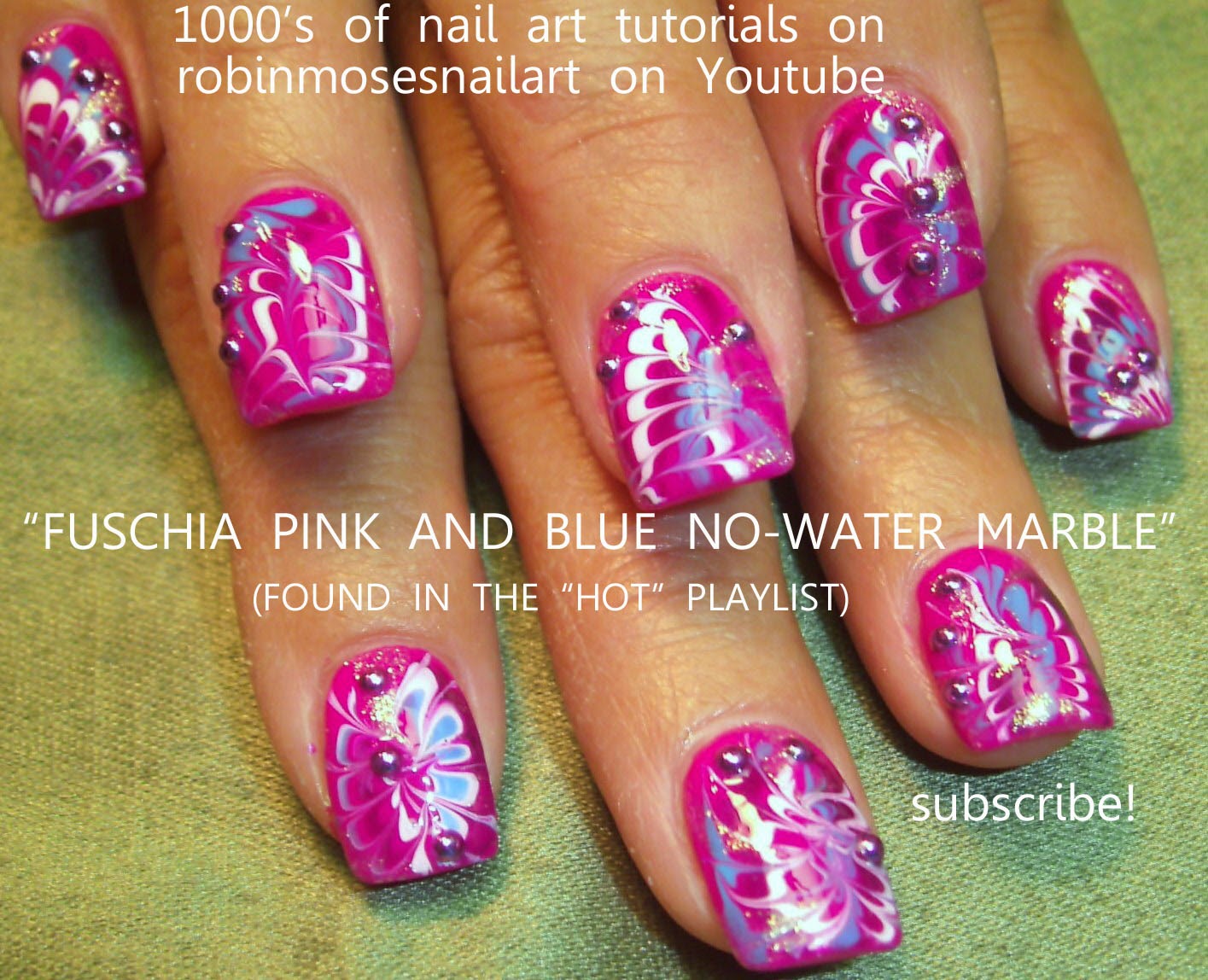 Blue and Black Rose Water Marble Nail Art - wide 2