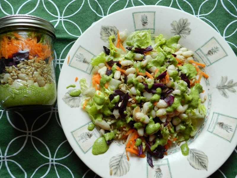 Kale Eats White Bean, Grain and Dill Salad in a Jar