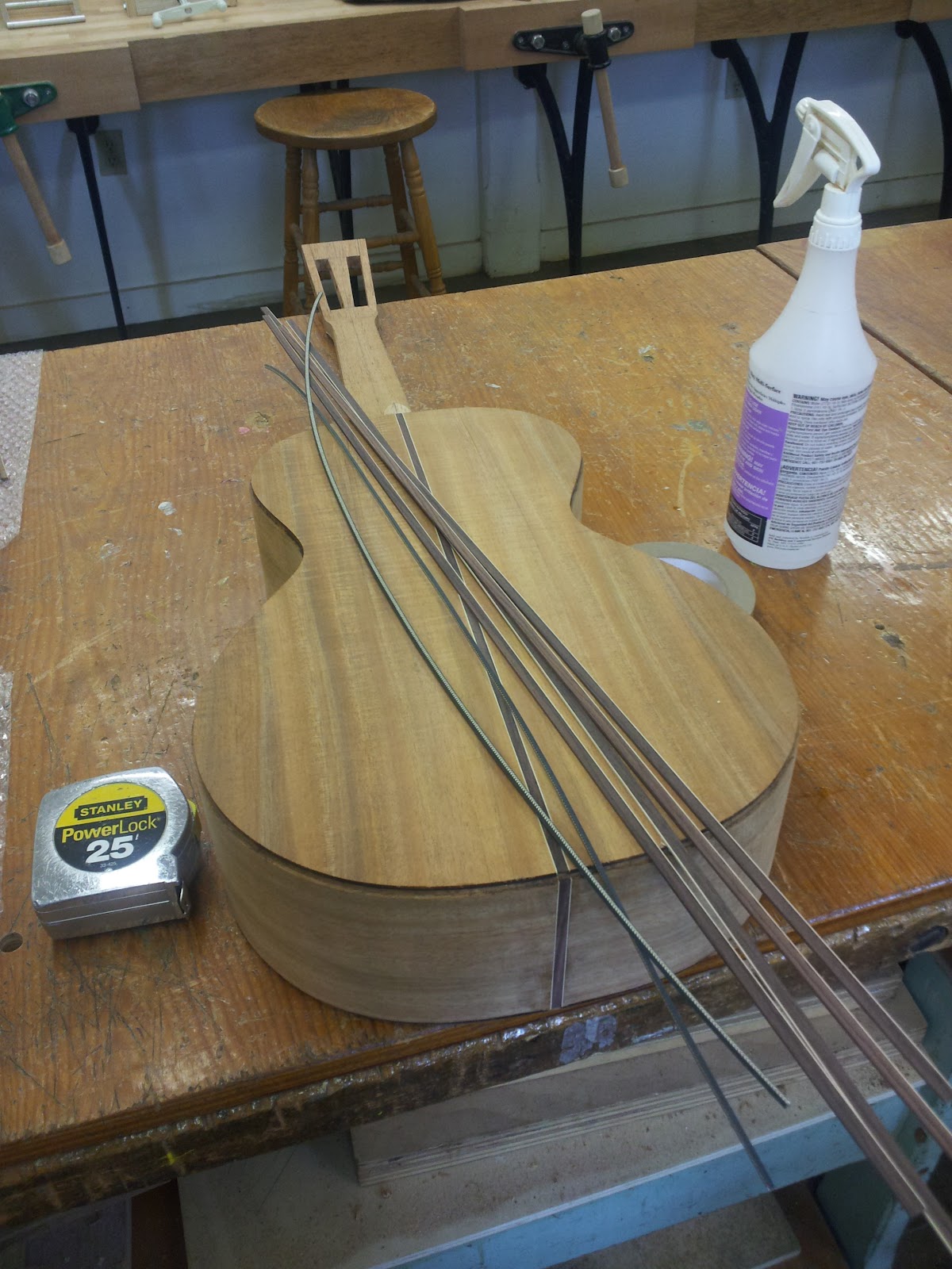 Building a Koa Parlor Guitar Binding the Guitar
