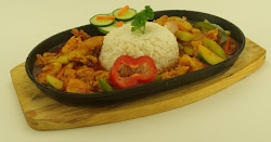 Sizzling rice with sweet sour fish.
