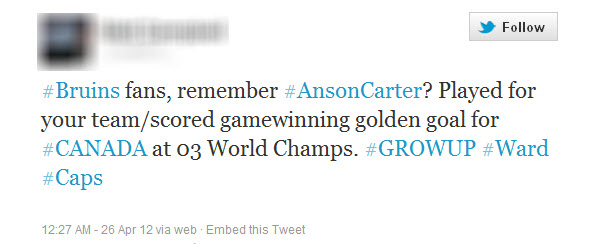 Anson Carter Bruins