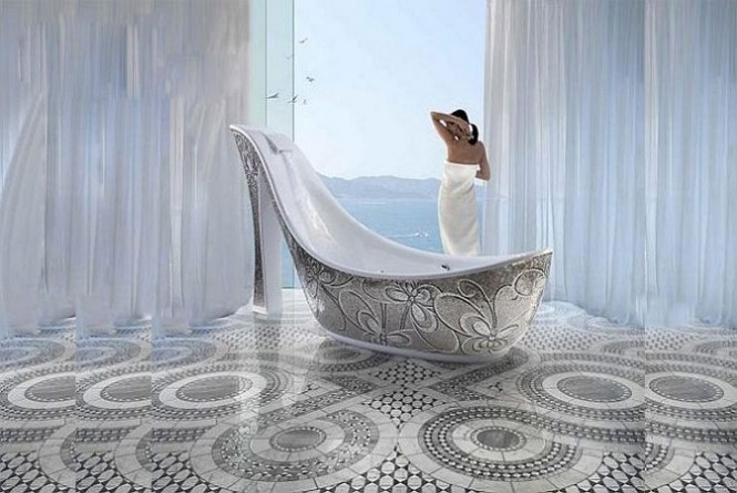 Design interior minimalis: diseño de tinas o bañeras diferentes