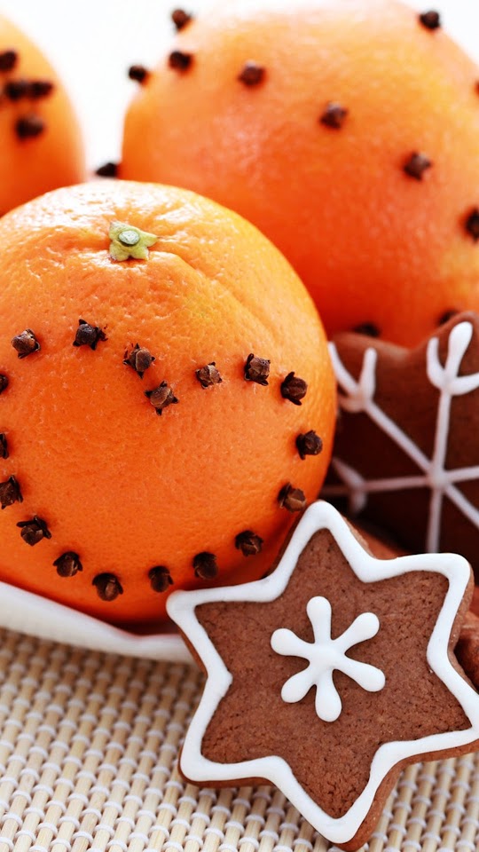 Oranges Gingerbread Christmas Food  Android Best Wallpaper