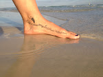 Jude's footprint on the beach