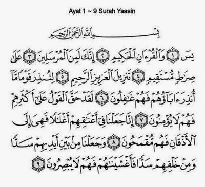 Ilmu Pengetahuan Khasiat Surat Yasin Ayat 1 9