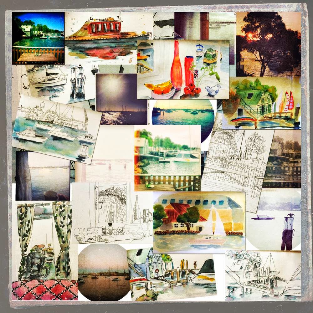 Travel journaling Galia Alena Travel journaling Galia Alena sketching boat shed
