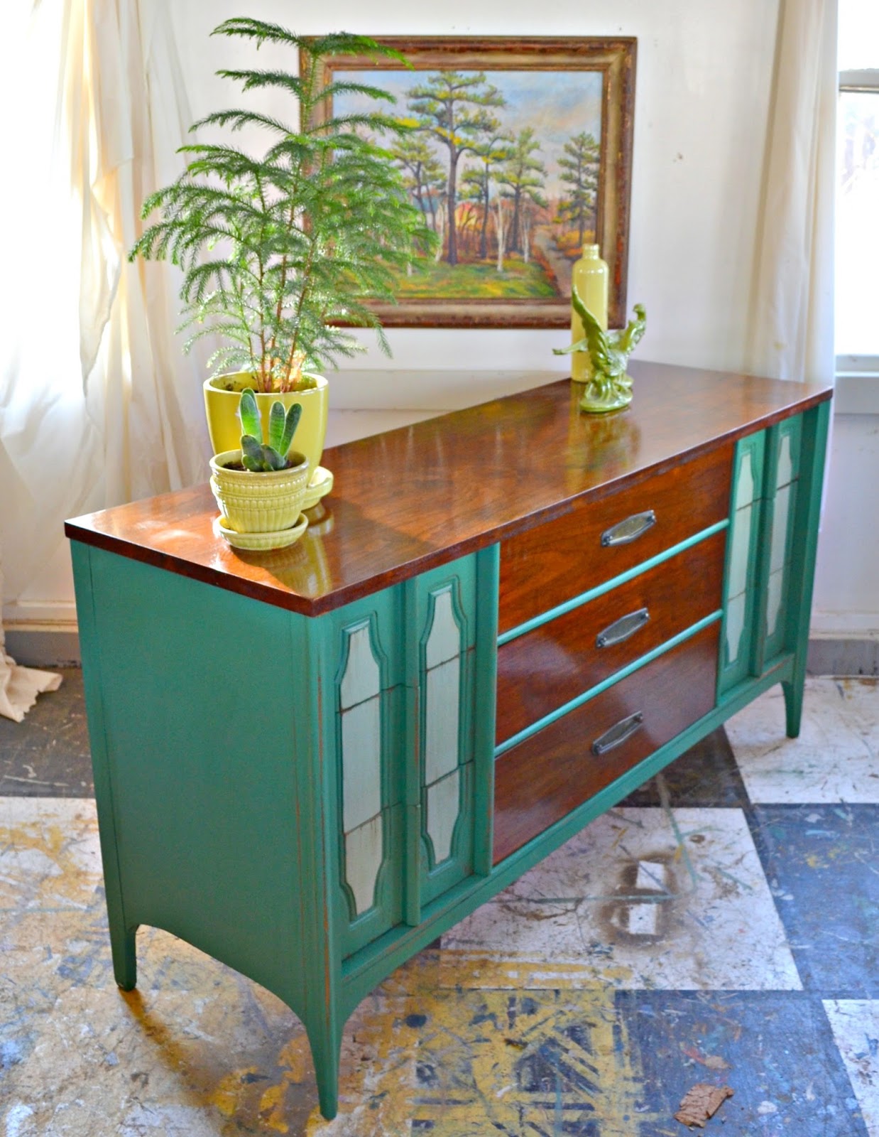 Heir and Space A Midcentury Modern Sideboard in Green