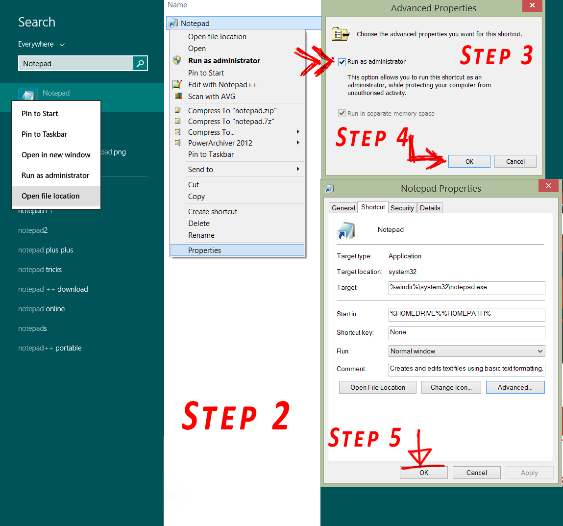 how to run notepad as administrator