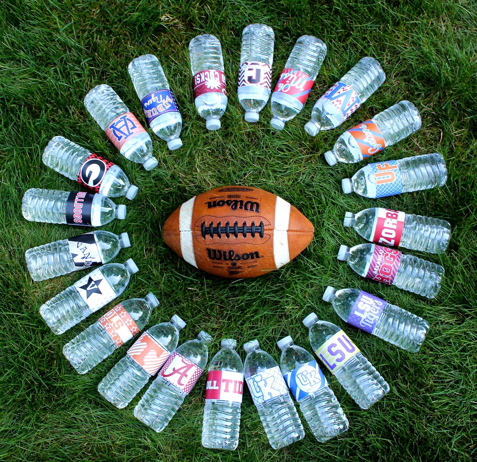 Creative Party Ideas By Cheryl Tailgate Time College Football Water Bottle Labels