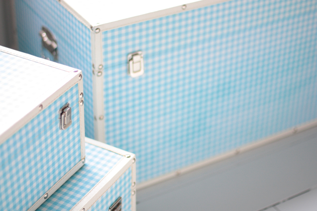 I wanted these light blue gingham storage coffins for my extra clothing (and ... I wanted these light blue gingham storage coffins for my extra clothing (and ...