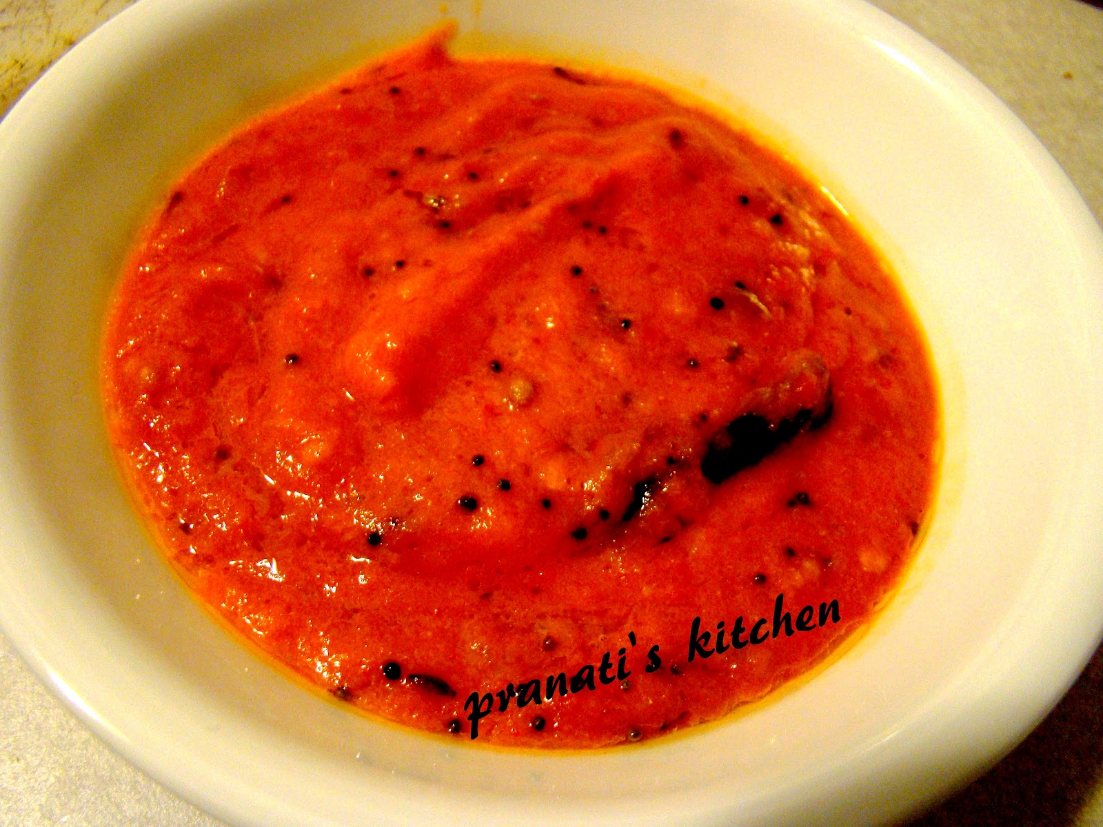 Delicious Recipes 4m Pranati's Kitchen Tomato chutney