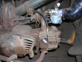 Little buddy needs a rebuild - Kampong Thom, Cambodia.AC Engine apart but will it go back together.