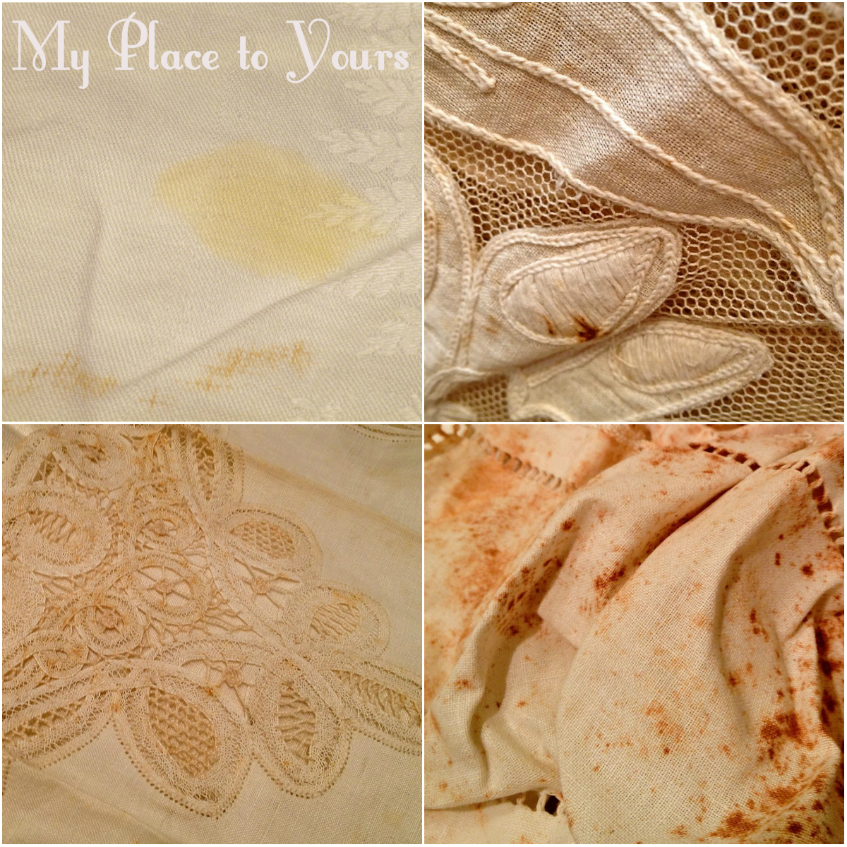 STORAGE STAIN REMOVAL How to Care for Vintage Linens & Lace