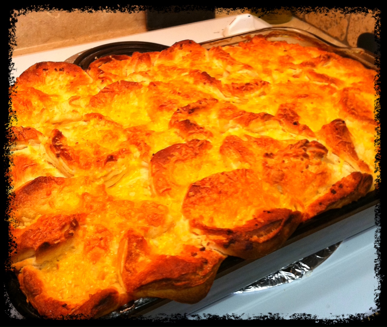 Root Vegetable Pot Pie with Garlic Cheddar Biscuit Topping Cooking