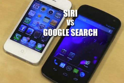 comparando 2 asistentes de voz Siri vs Google Voice Search