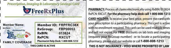 Free 50-75% off Prescriptions Nation Wide