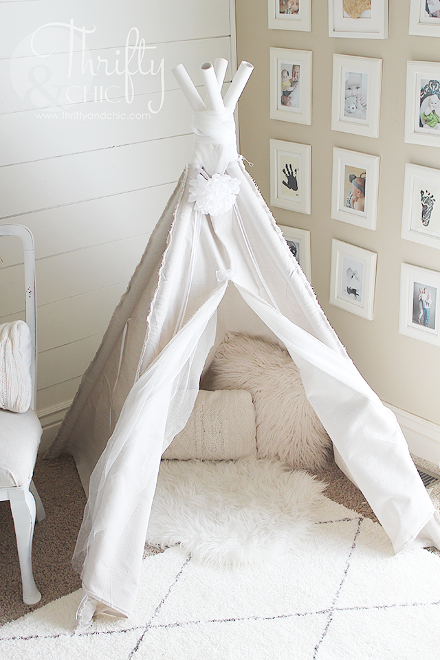 DIY 4 sided teepee for under $20 made from a drop cloth!