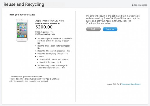 Apple`s $200 Gift card For Your Used iPhone 4
