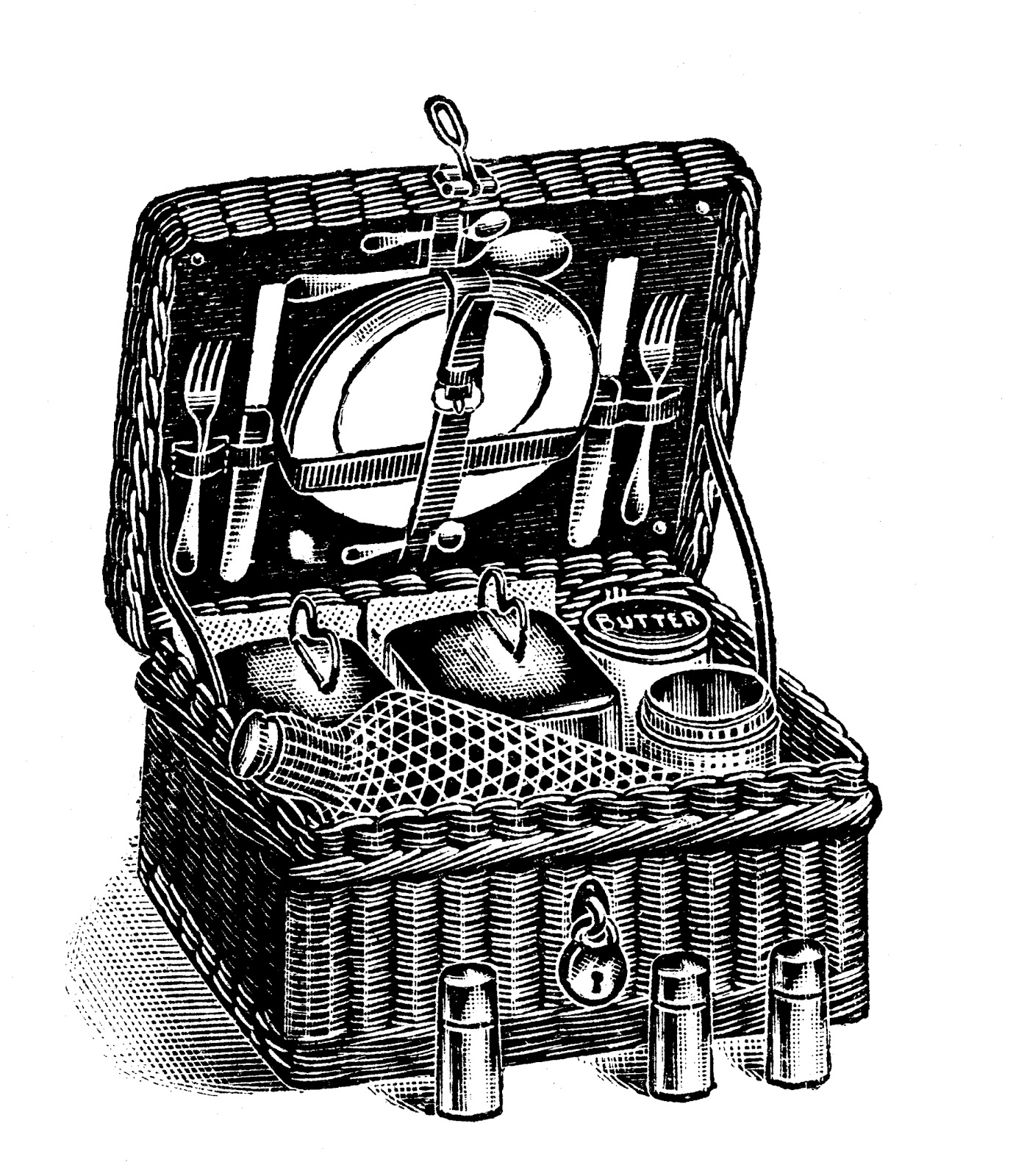 Free vintage clip art images Vintage retro picnic hamper clip art