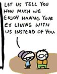 Let us tell you how much we enjoy having your ex living with us instead of you.